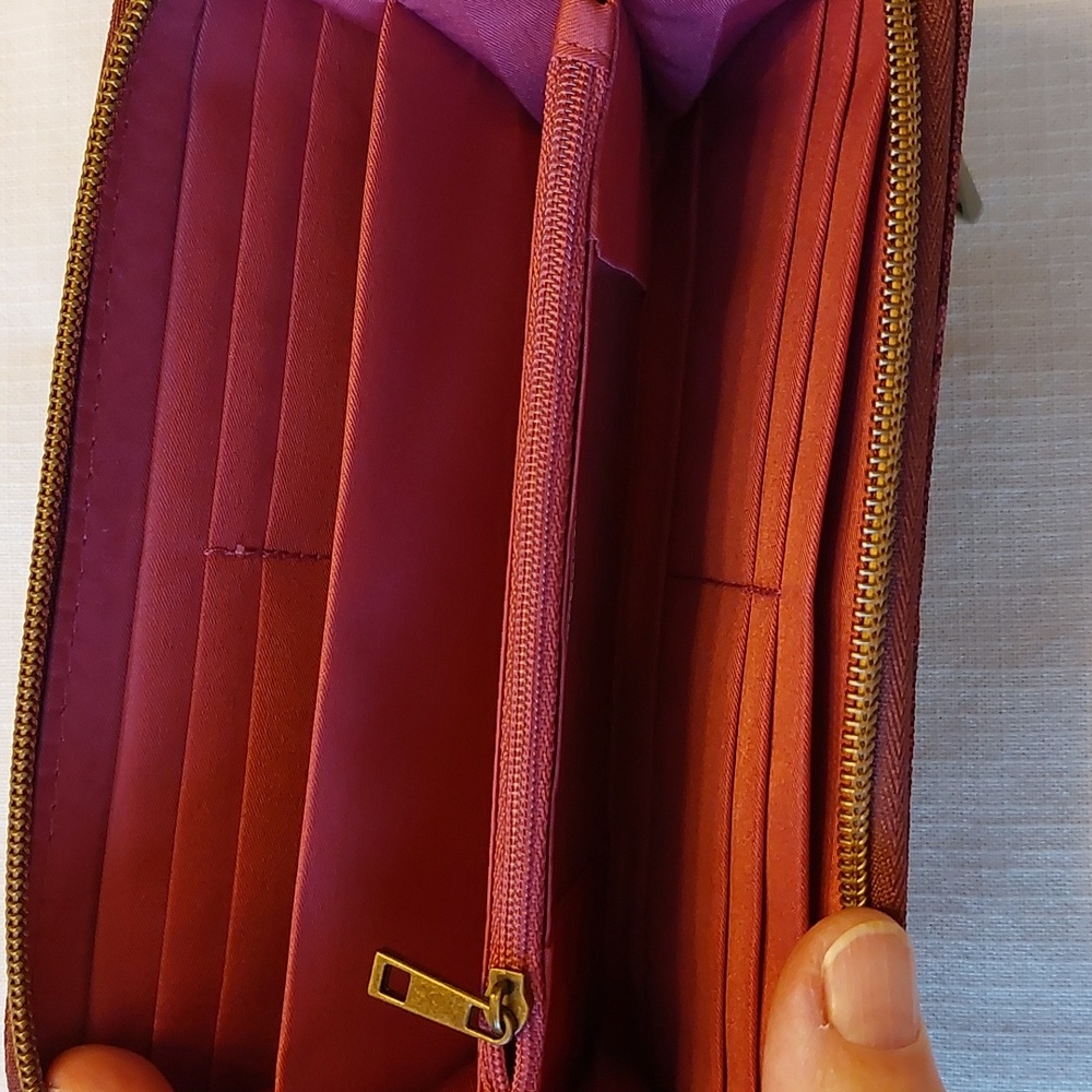 Travelon RFID Blocking Wallet Wristlet Burgundy NEW - Picture 5 of 14